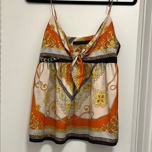 Elegant Orange and Cream Women's Top